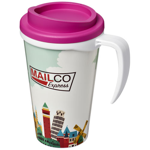 Mug isolant Brite-Americano® grande 350ml Blanc et Rose